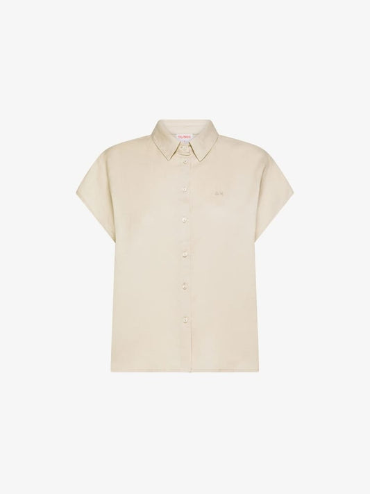 Sun68 camicia beige donna mini logo