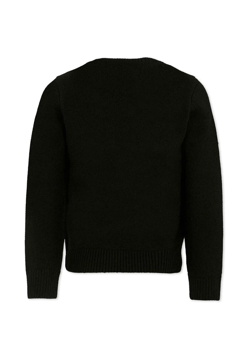 Diesel maglione bambino ragazzo nero girocollo cotone logo ricamato - NERO | CammarataMode