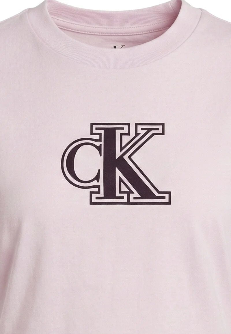 Calvin Klein Tshirt Rosa Bambina Girocollo Passeggio In Cotone IG0IG03062TN9_