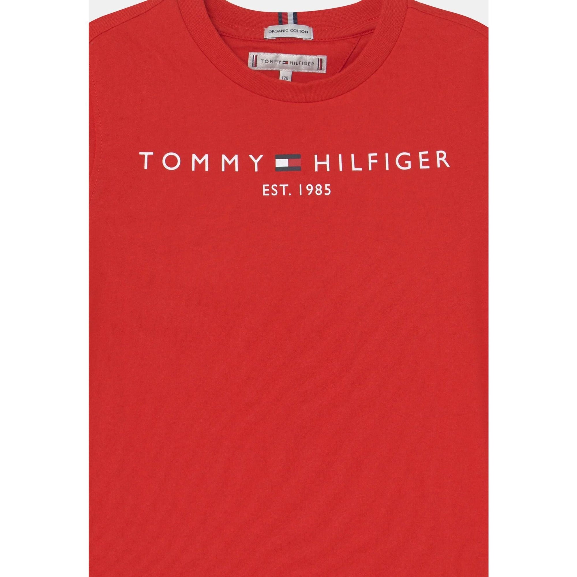 Tommy Hilfiger Tshirt Rosso Ragazzo In Jersey Maniche Corte Quotidiano PE26