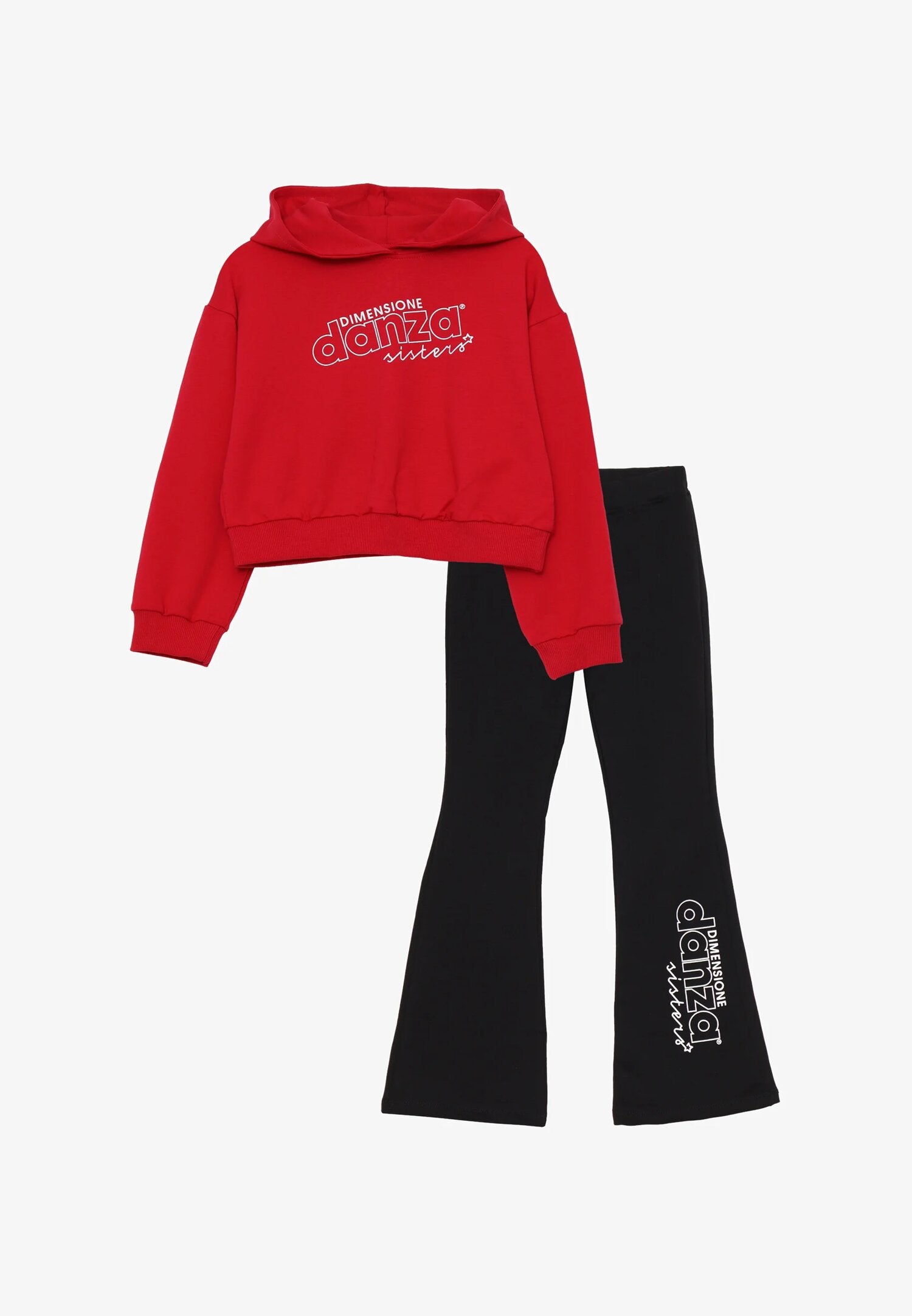 Dimensione Danza Completo Bambina Leggings Zampa In Cotone Con Cappuccio Sport