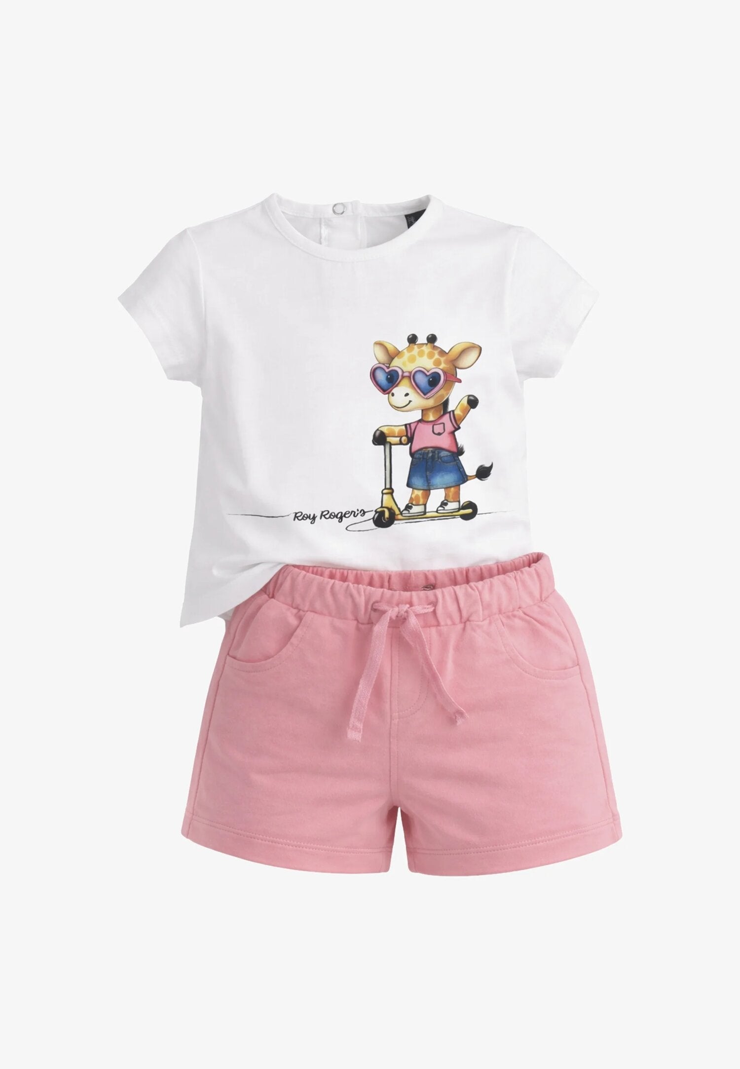 Roy Roger's Completo Rosa Neonata Maniche Corte Sportivo In Cotone RG200_