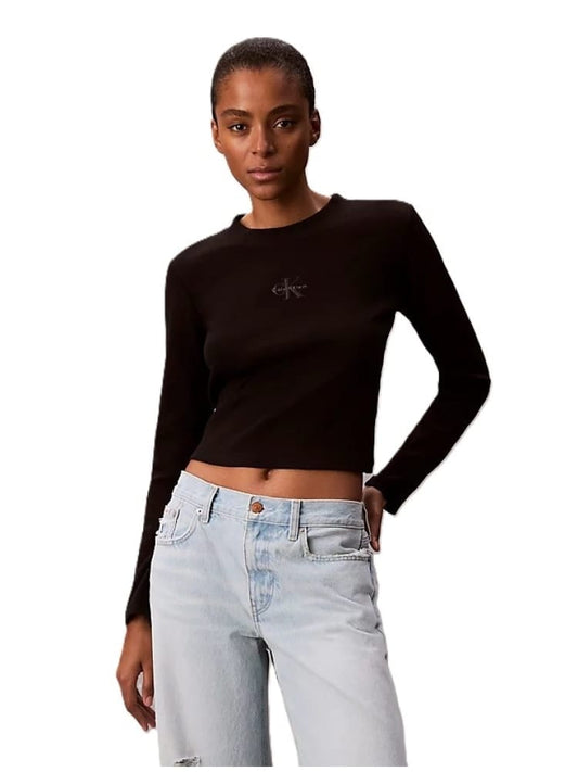 Calvin Klein tshirt nera donna con logo