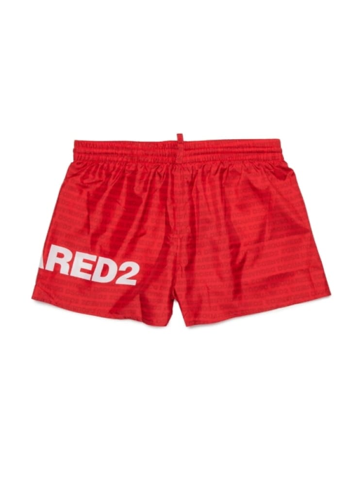 Dsquared costume da bagno kids/junior rosso con logo Bambino