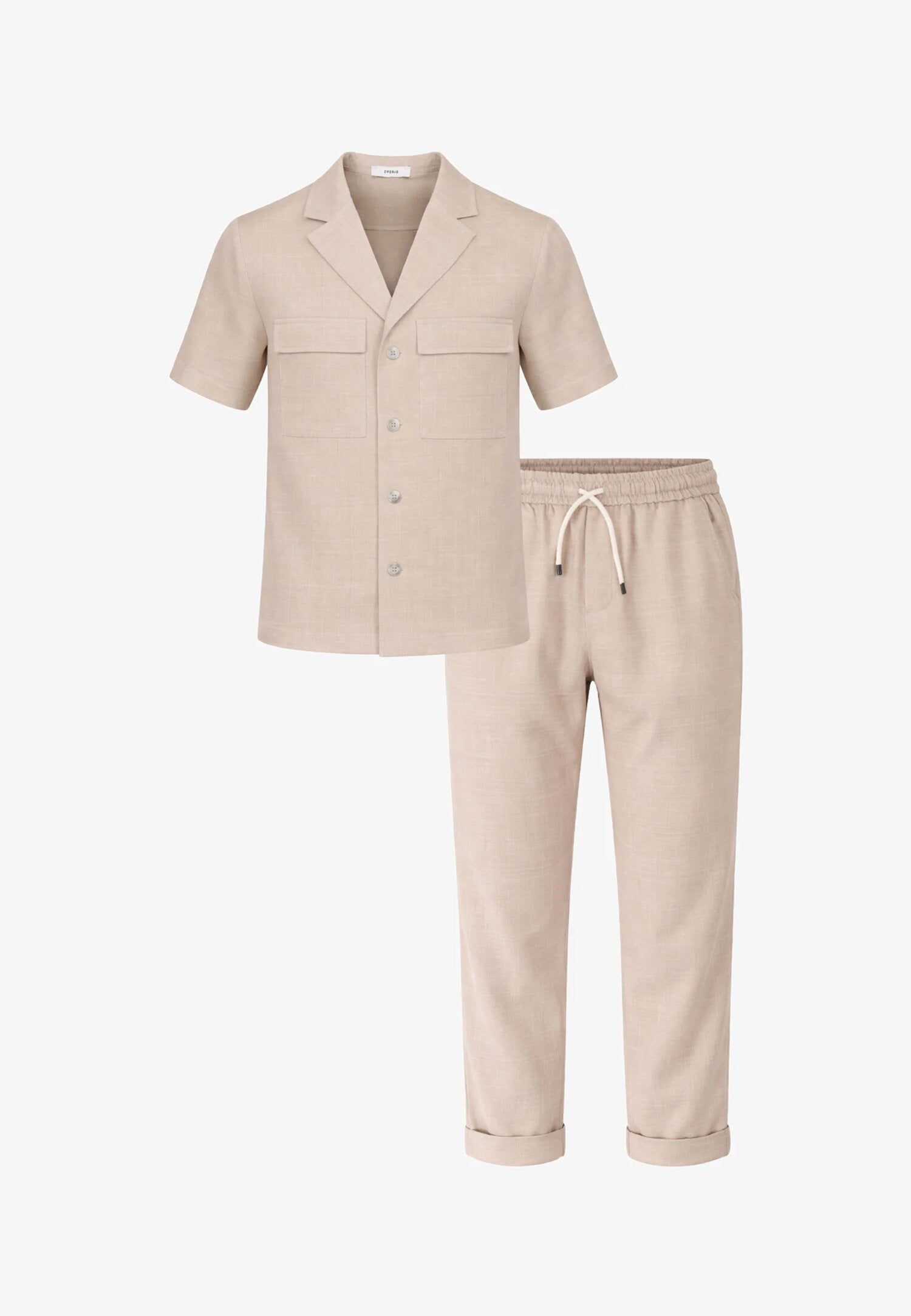Overd Completo Camicia/pantalone Beige Bambino Maniche Corte - OK261326+261142_