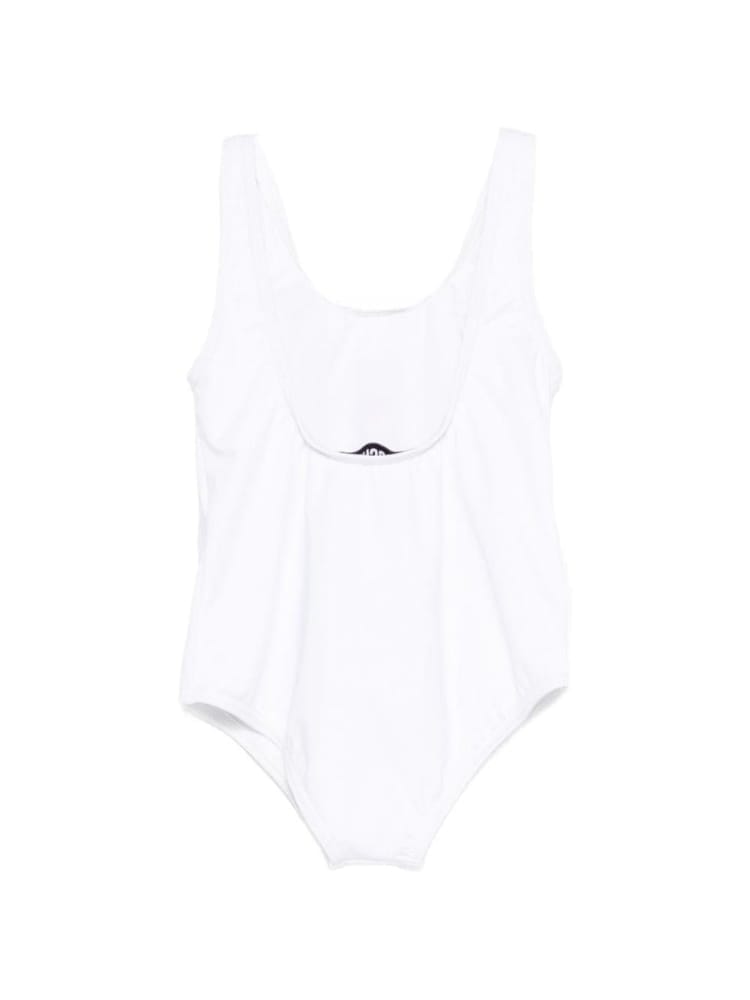 Moschino costume da bagno intero infant bianco con logo teddy Bambina