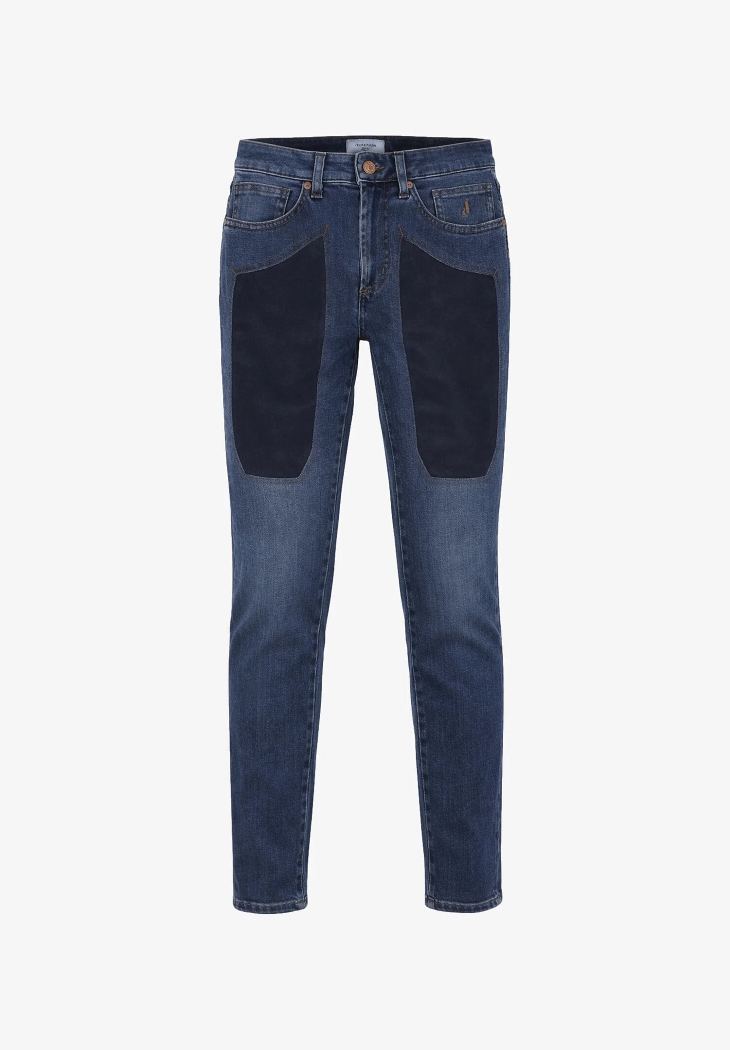 Jeckerson Jeans Cinque Tasche Slim Con Toppa Blu Uomo DNDTFDENI043_