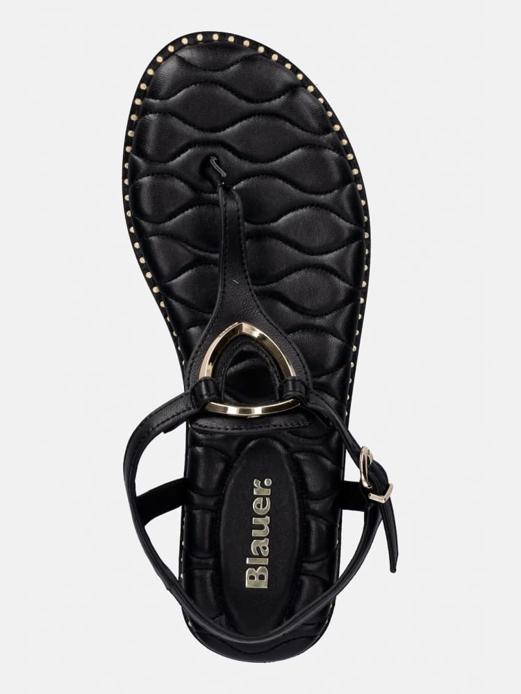 Blauer infradito nere donna logo sul davanti