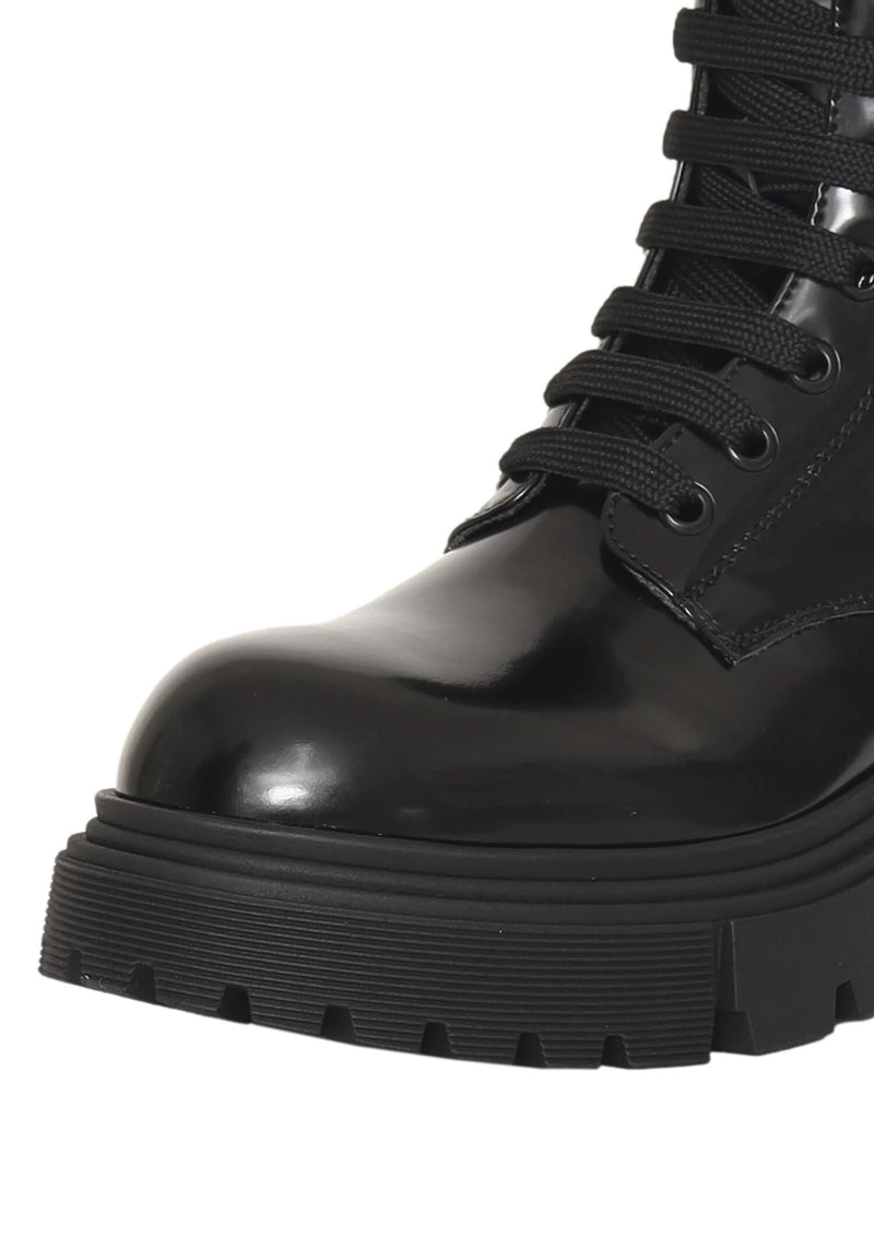 Calvin Klein stivaletti bambina neri inverno stringati platform - NERO | CammarataMode