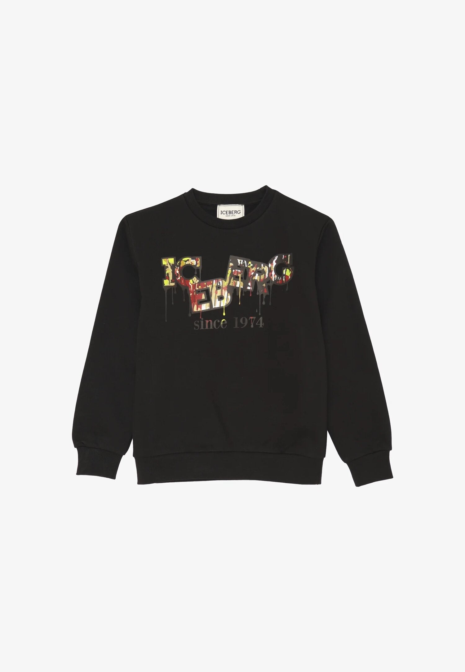 Iceberg Felpa Nero Bambino In Cotone Girocollo | Stile Sportivo AI25 | CammarataMode