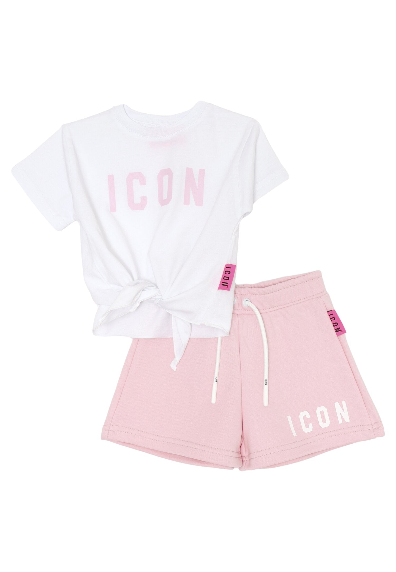 ICON completo bambina rosa chiaro 12 mesi 4 anni nodo frontale cotone | CammarataMode