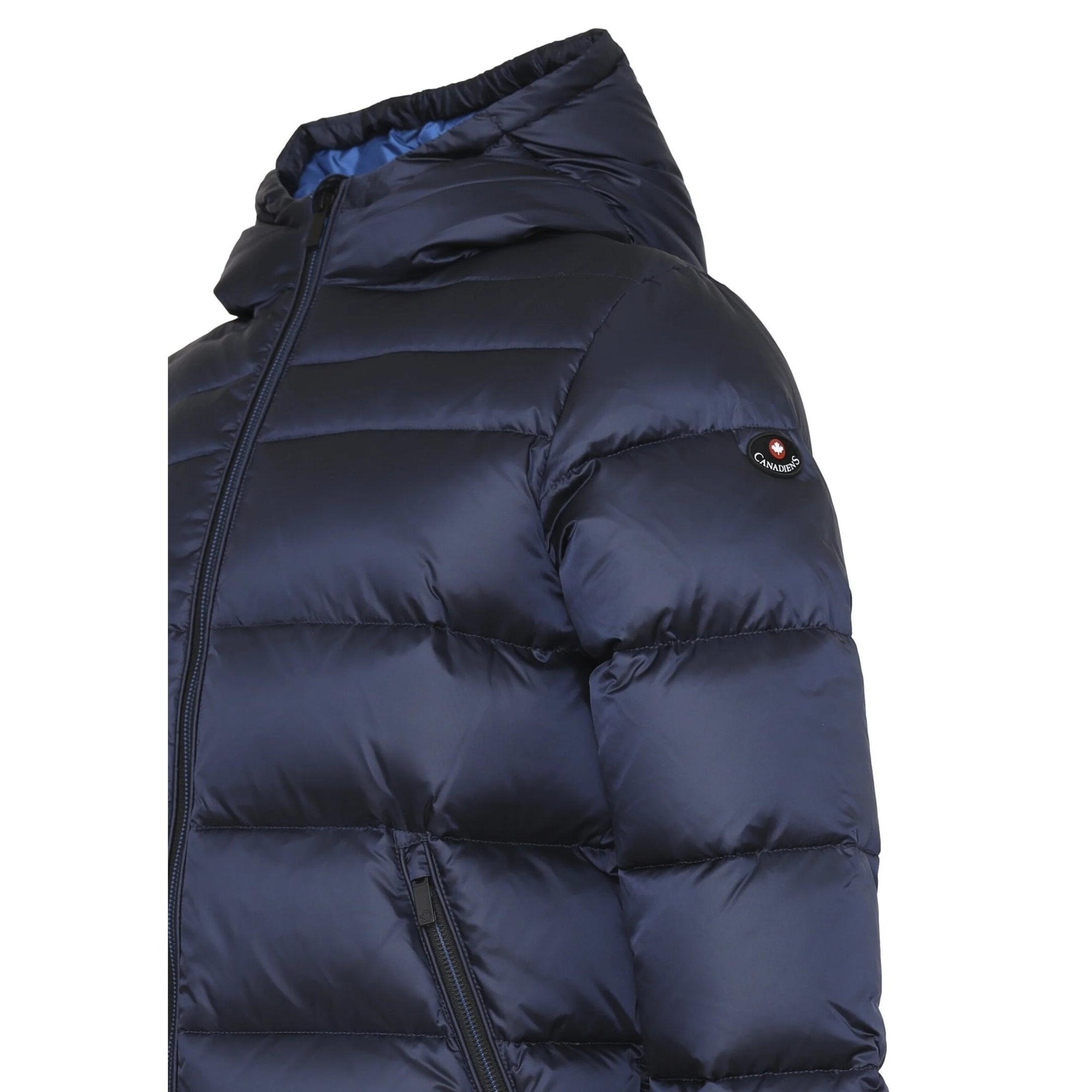 Canadiens Giubbotto Bambino Blu In Nylon Con Cappuccio Invernale AI 25