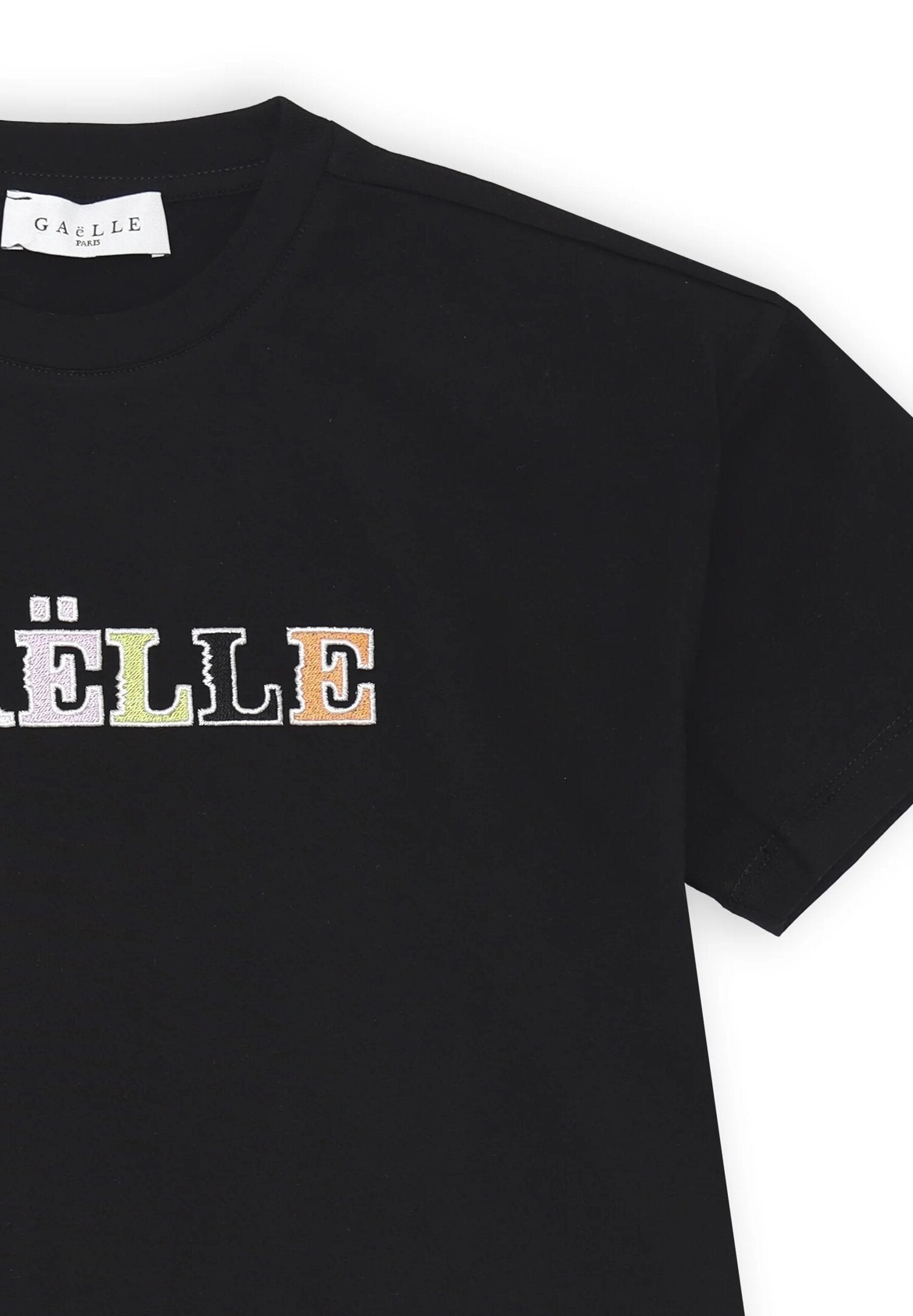 Black Gaelle girl's shirt multicolor print summer cotton regular fit | CammarataMode
