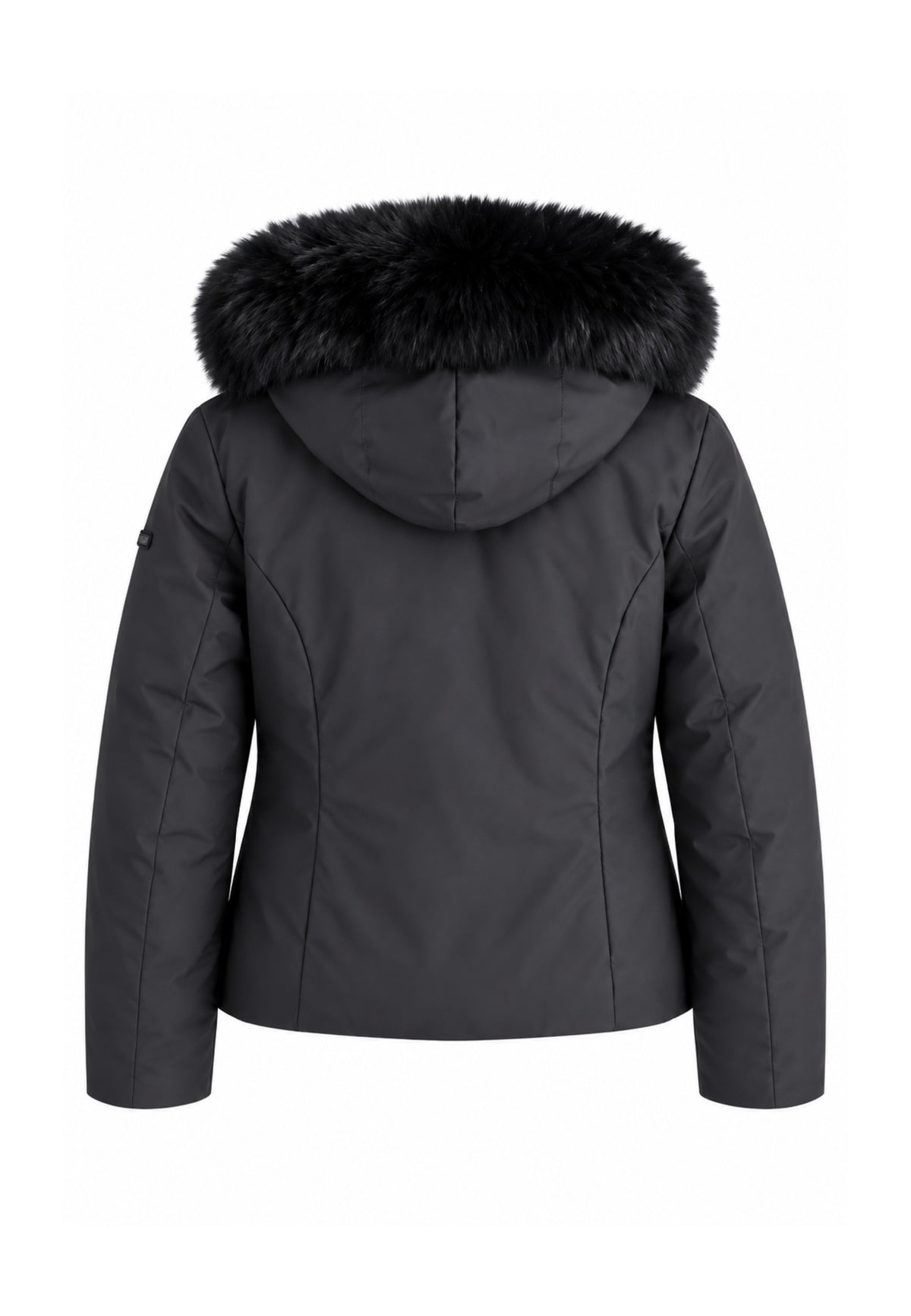 REFRIGIWEAR GIUBBOTTO NERO CORTO CON PELLICCIA E CAPPUCCIO Donna SHORT LADY TECH FUR JACKET.NE_