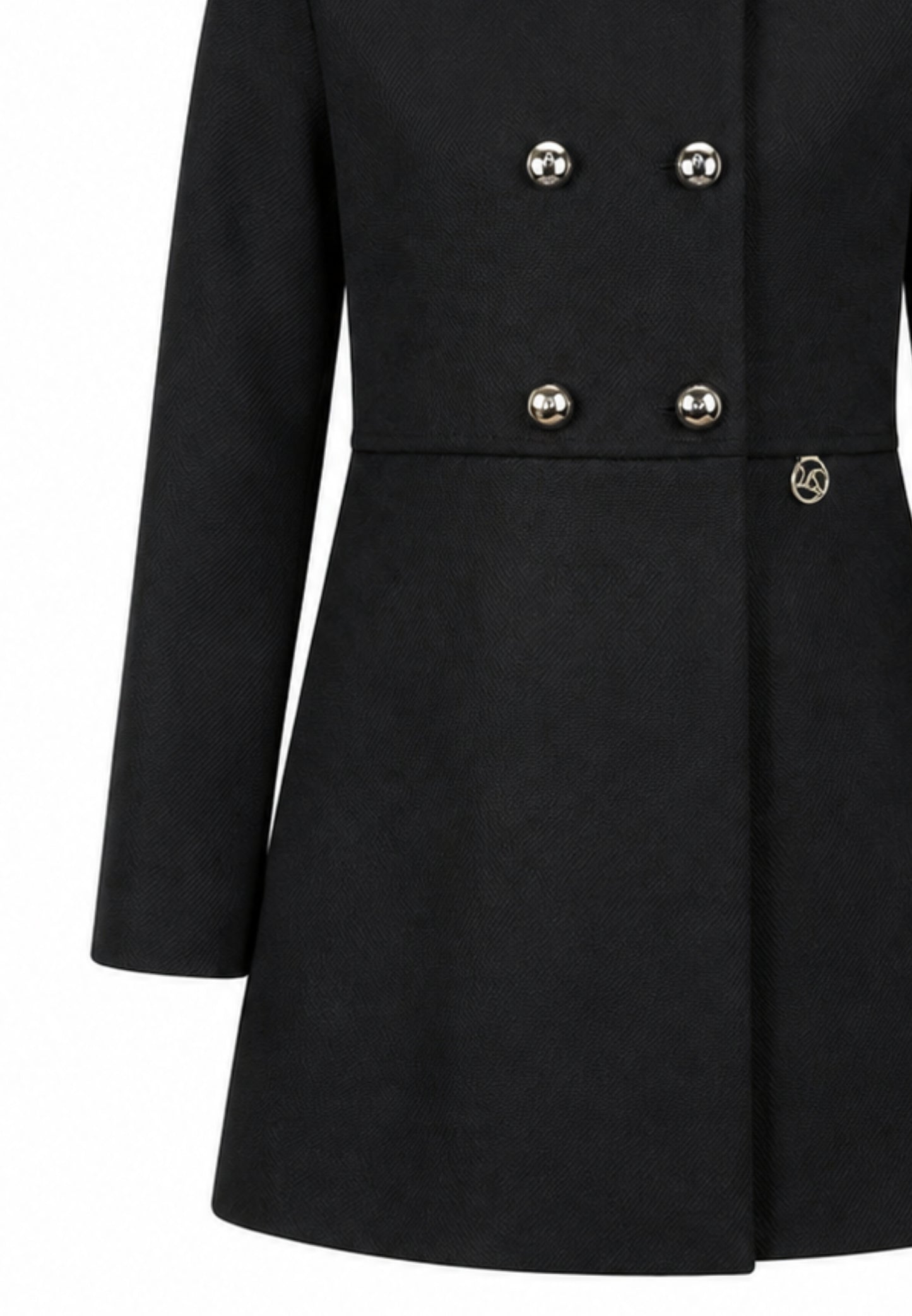 MON SAURIRE cappotto nero con bottoni dorati e colletto Bambine e ragazze m1403j.ne_