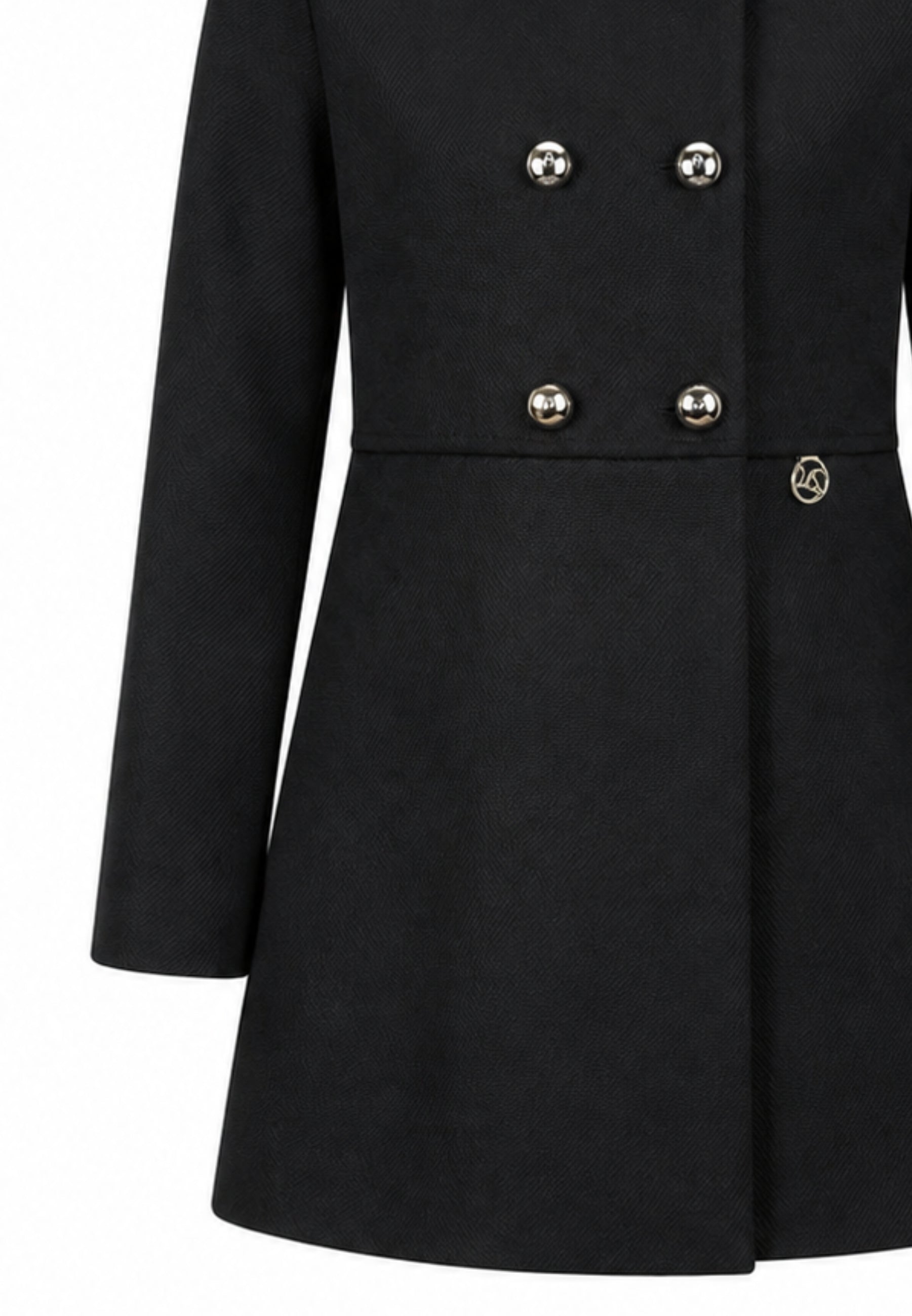 MON SAURIRE cappotto nero con bottoni dorati e colletto Bambine e ragazze m1403j.ne_