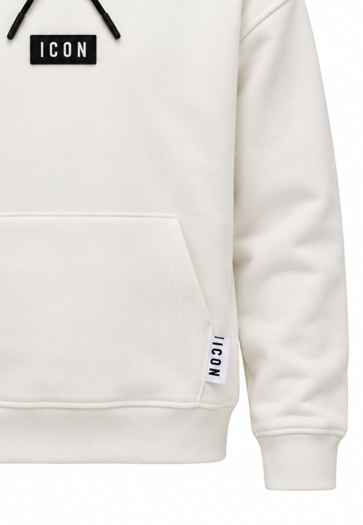 ICON FELPA panna con cappuccio mini logo centrale e tasca canguro Bambini e ragazzi ibsw001453.panna_