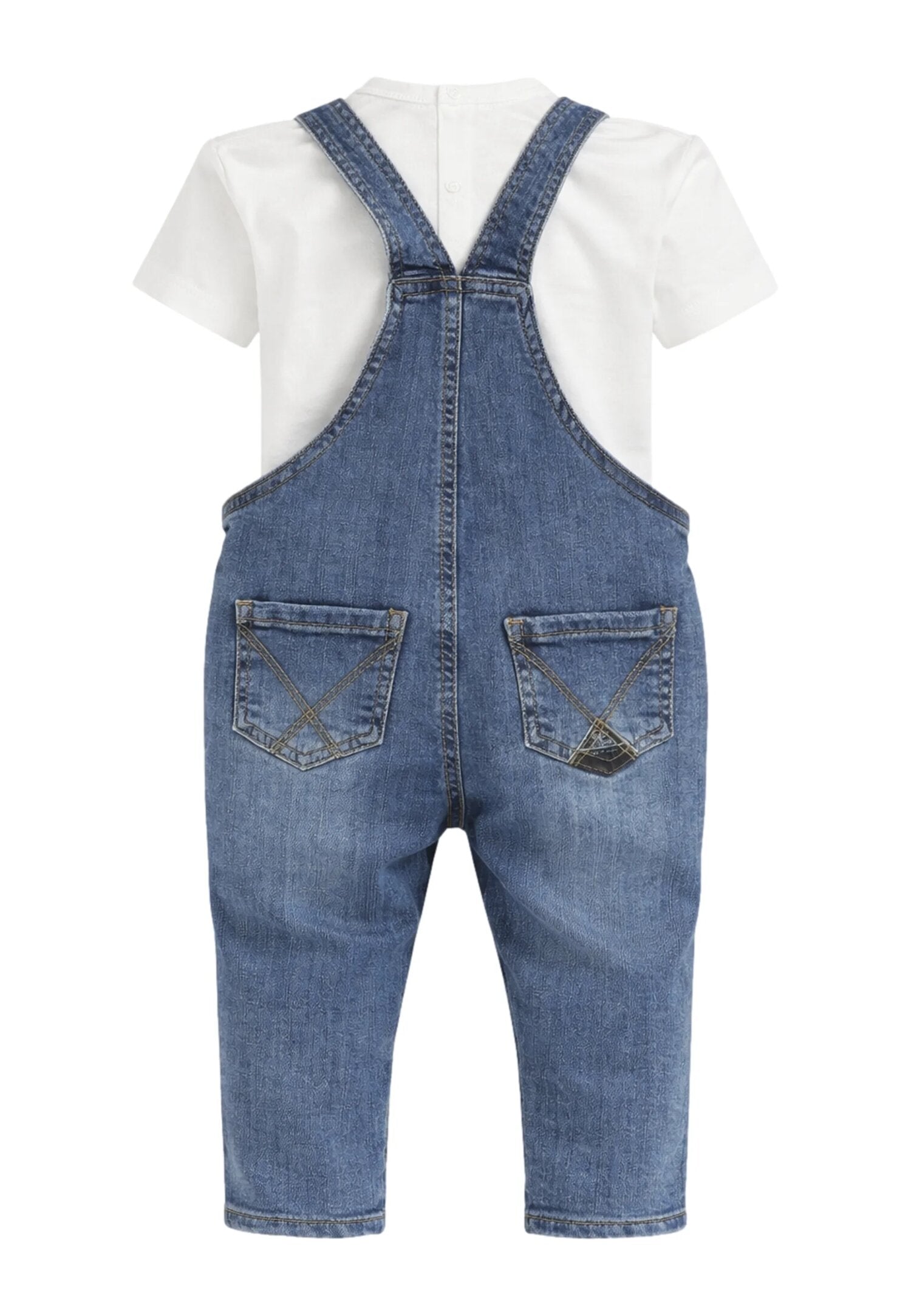 Roy Roger's Completo Bianco Neonata Maniche Corte Quotidiano In Denim RG201/K