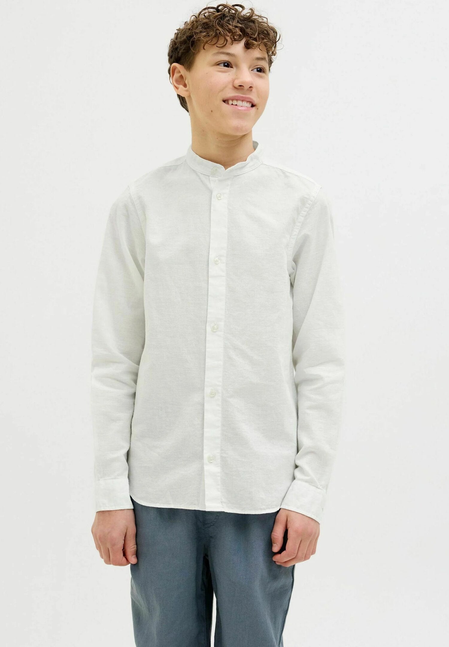 Camicia misto lino bianca Jack & Jones Kids bambino primavera estate 2025 | CammarataMode