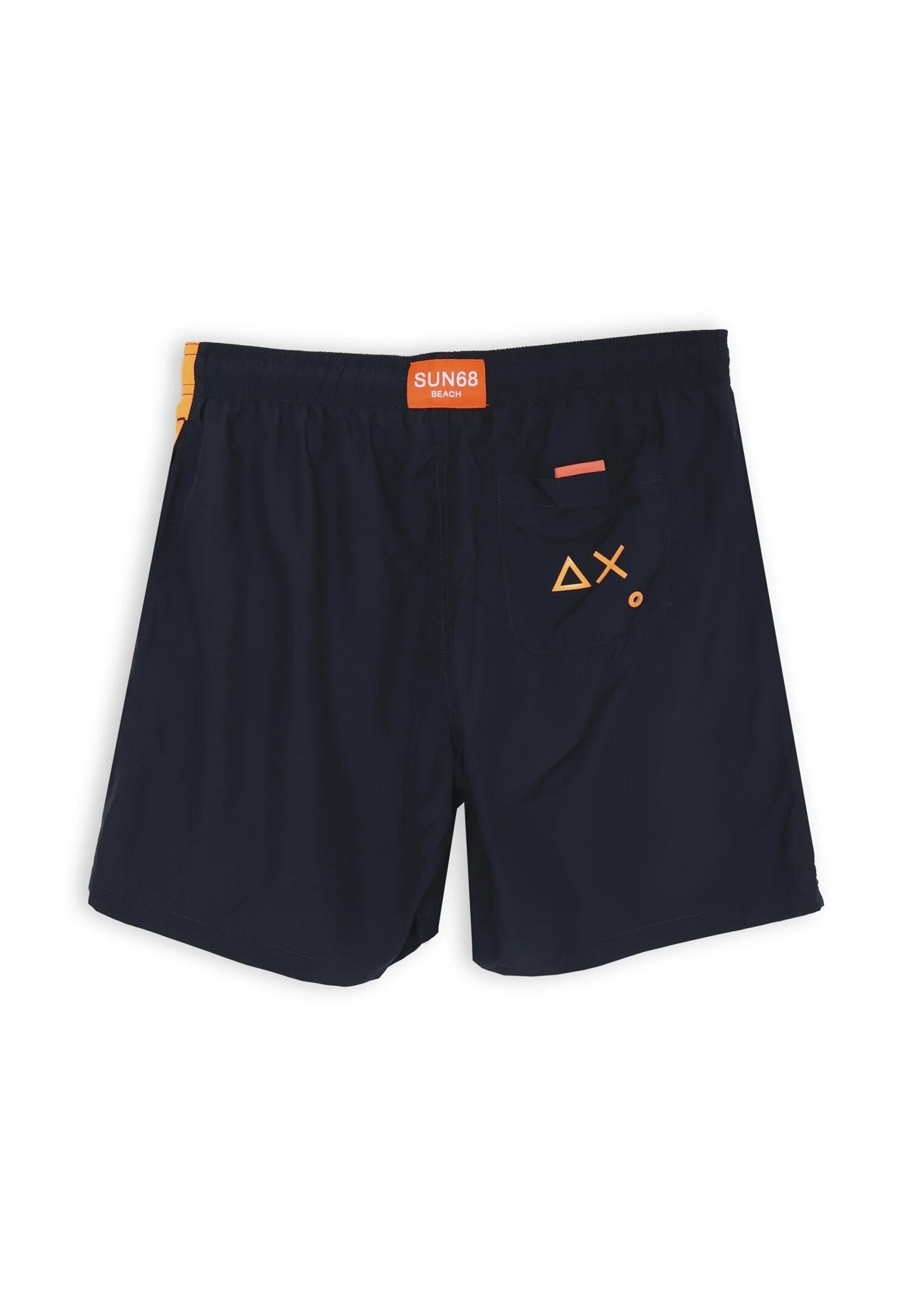 Sun68 costume dark blue con fascia arancio e stampa SUN68 verticale | CammarataMode
