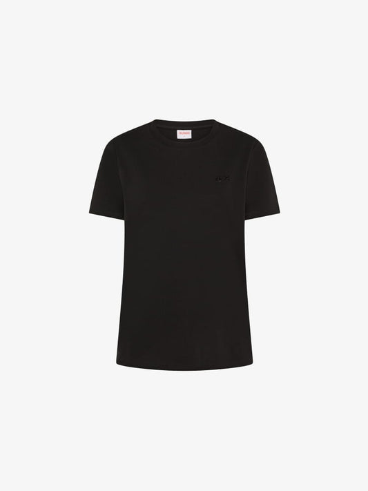 Sun68 tshirt nera donna logo con strass