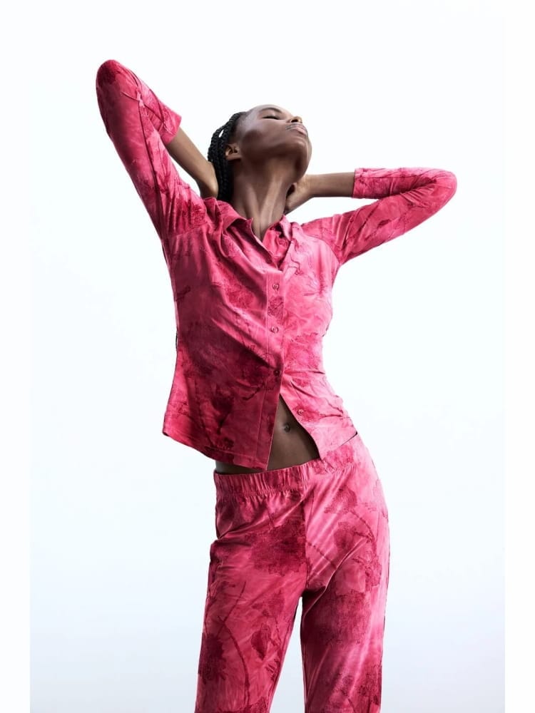 Desigual pantalone chester rosso vino floccato