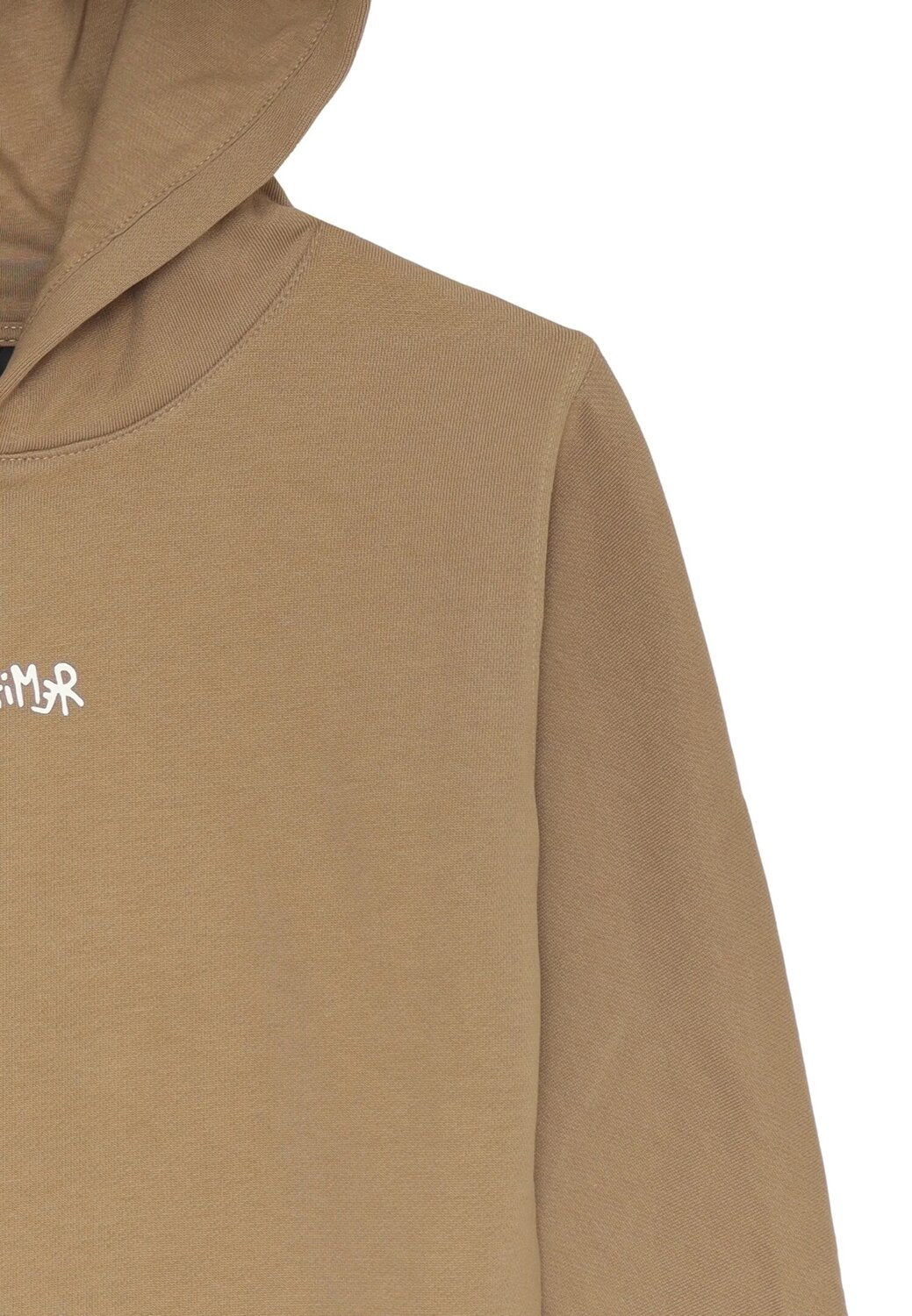 Disclaimer felpa con cappuccio bambino marrone cotone inverno logo bianco