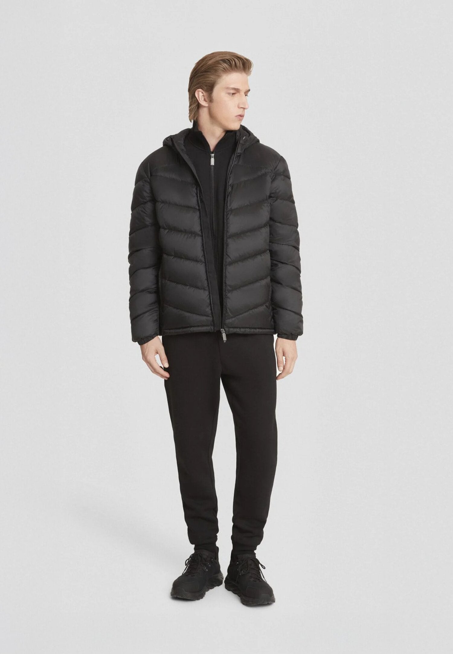 Ciesse Piumini Giubbotto Nero Uomo In Nylon Con Cappuccio Invernale AI25