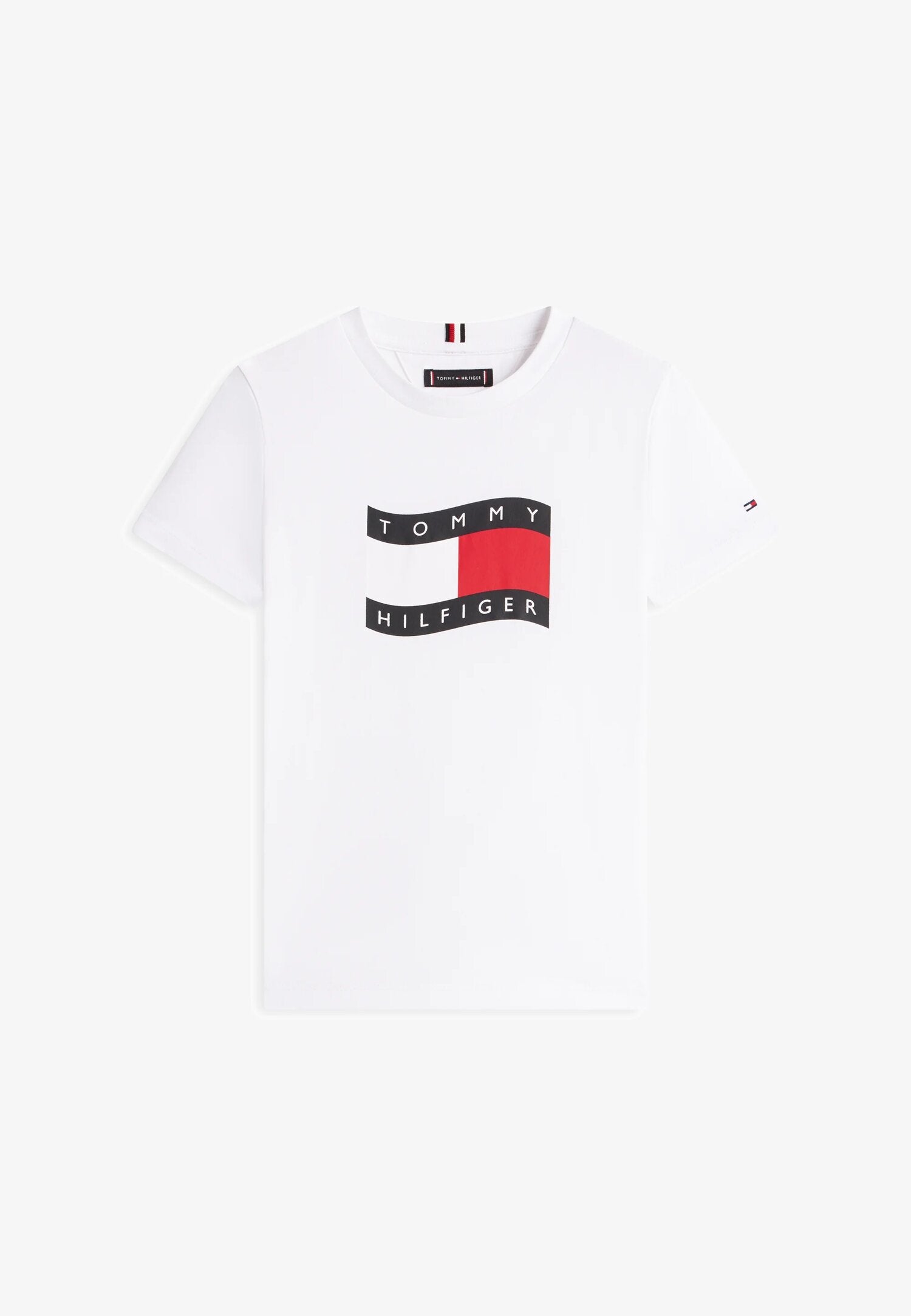Tommy Hilfiger Tshirt Bianca Con Bandiera Centrale Bambino KB0KB10275YBR_