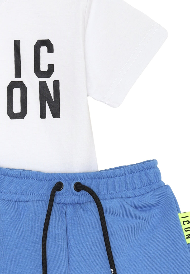 ICON complete baby blue 12 months 4 years summer cotton black writing - SKY BLUE | CammarataMode