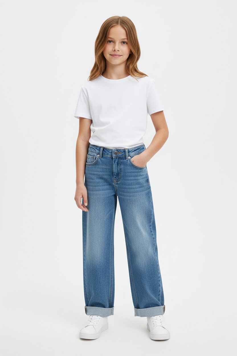 Calvin Klein Jeans Denim Chiaro Bambina Tasche Laterali Quotidiano PE26