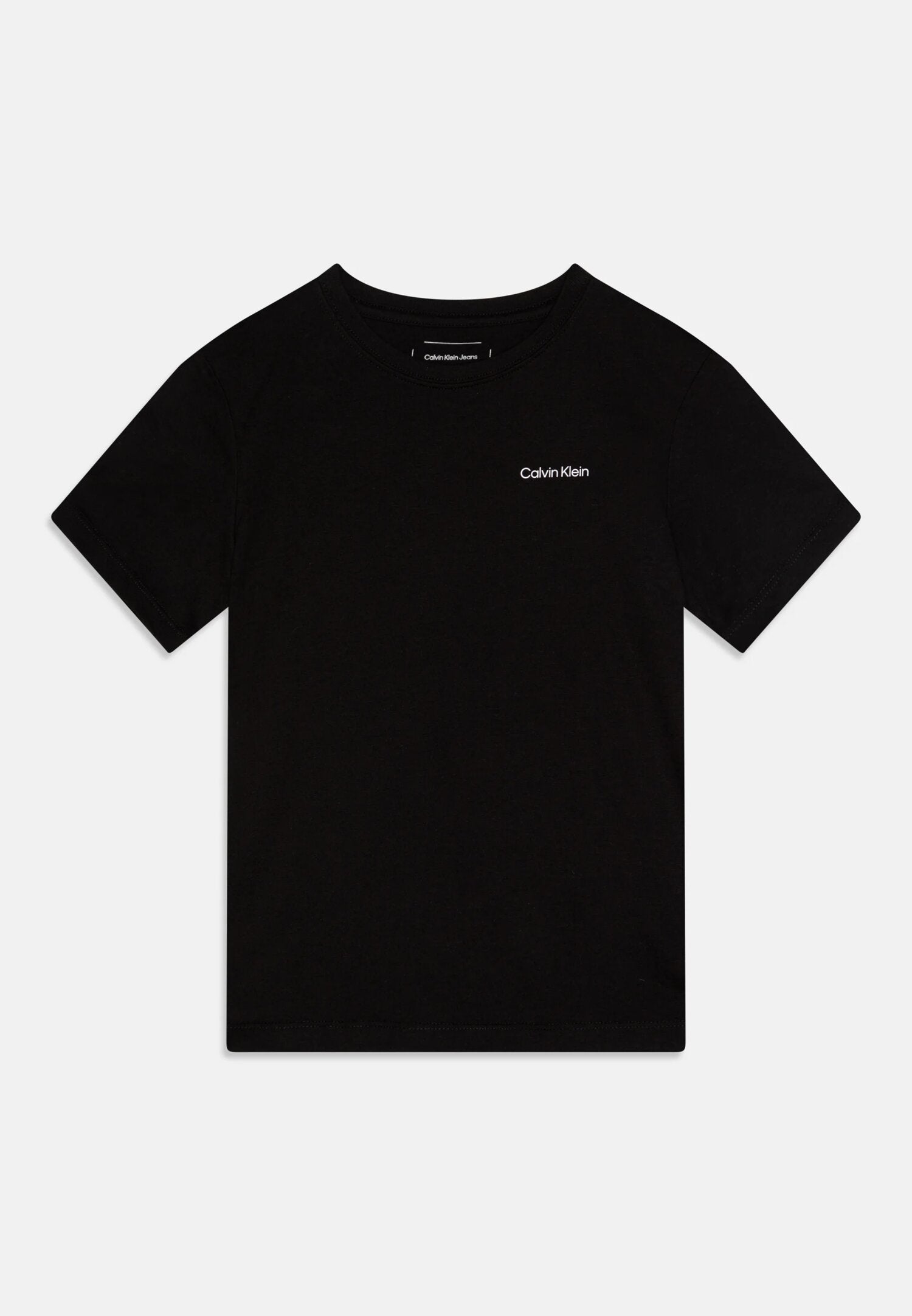Calvin Klein Tshirt Nera Bambino In Jersey Maniche Corte Quotidiano PE26