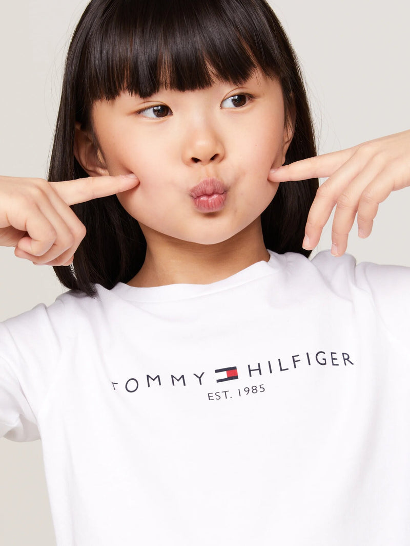 Tommy Hilfiger T-Shirt Bianca a Manica Lunga Neonata 9-24 Mesi - BIANCO | CammarataMode