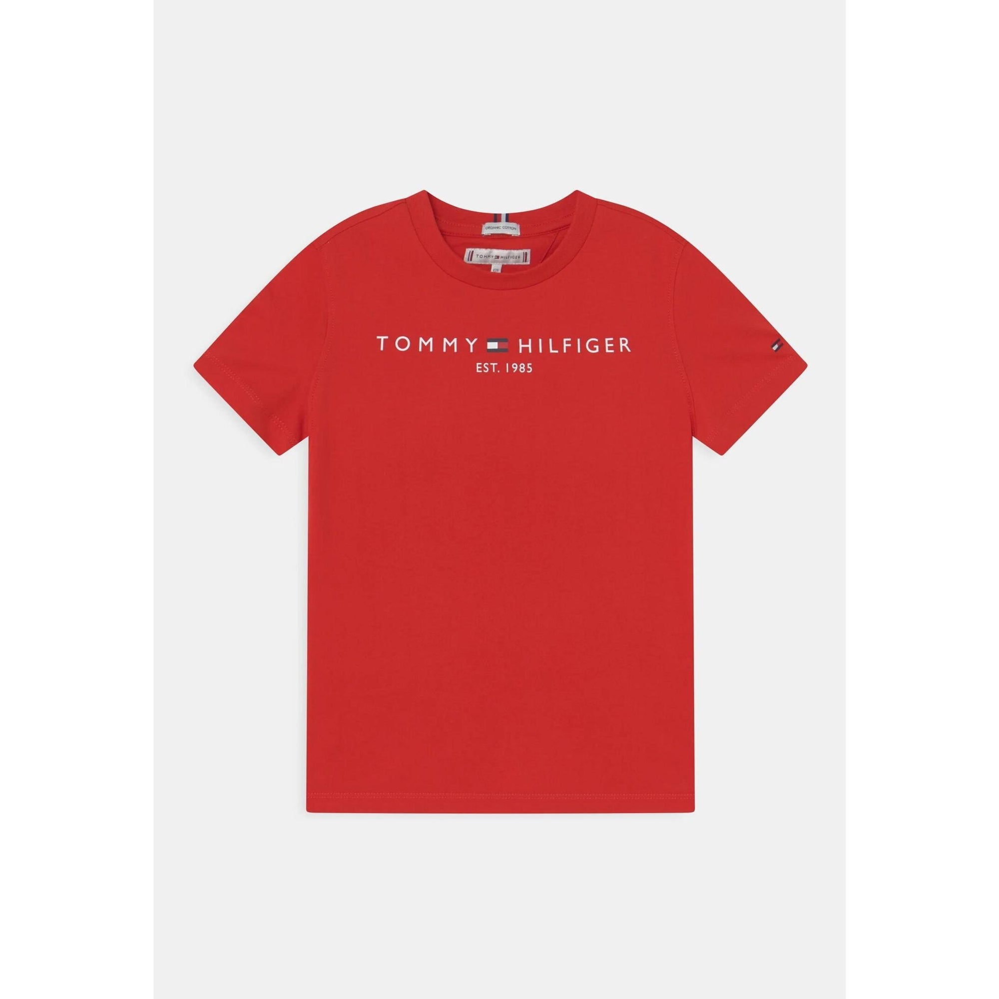 Tommy Hilfiger Tshirt Rosso Ragazzo In Jersey Maniche Corte Quotidiano PE26