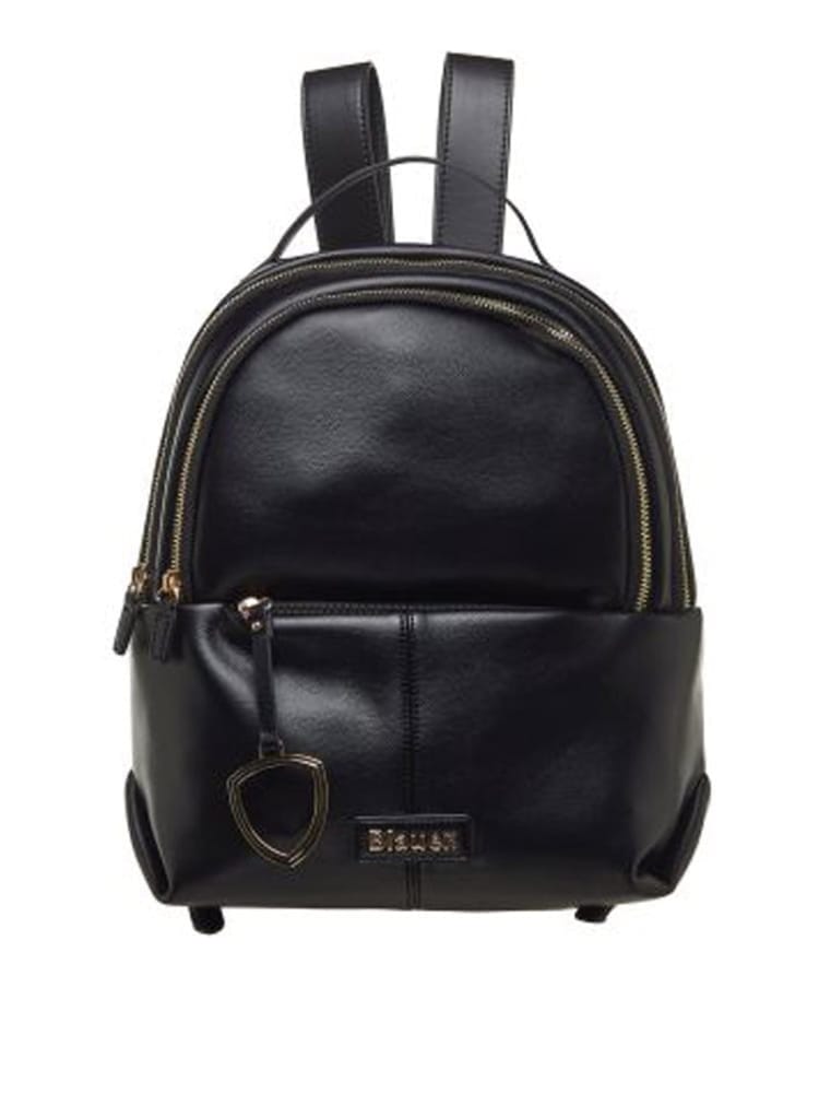Blauer zaino vold01 in ecopelle nera con logo e charm