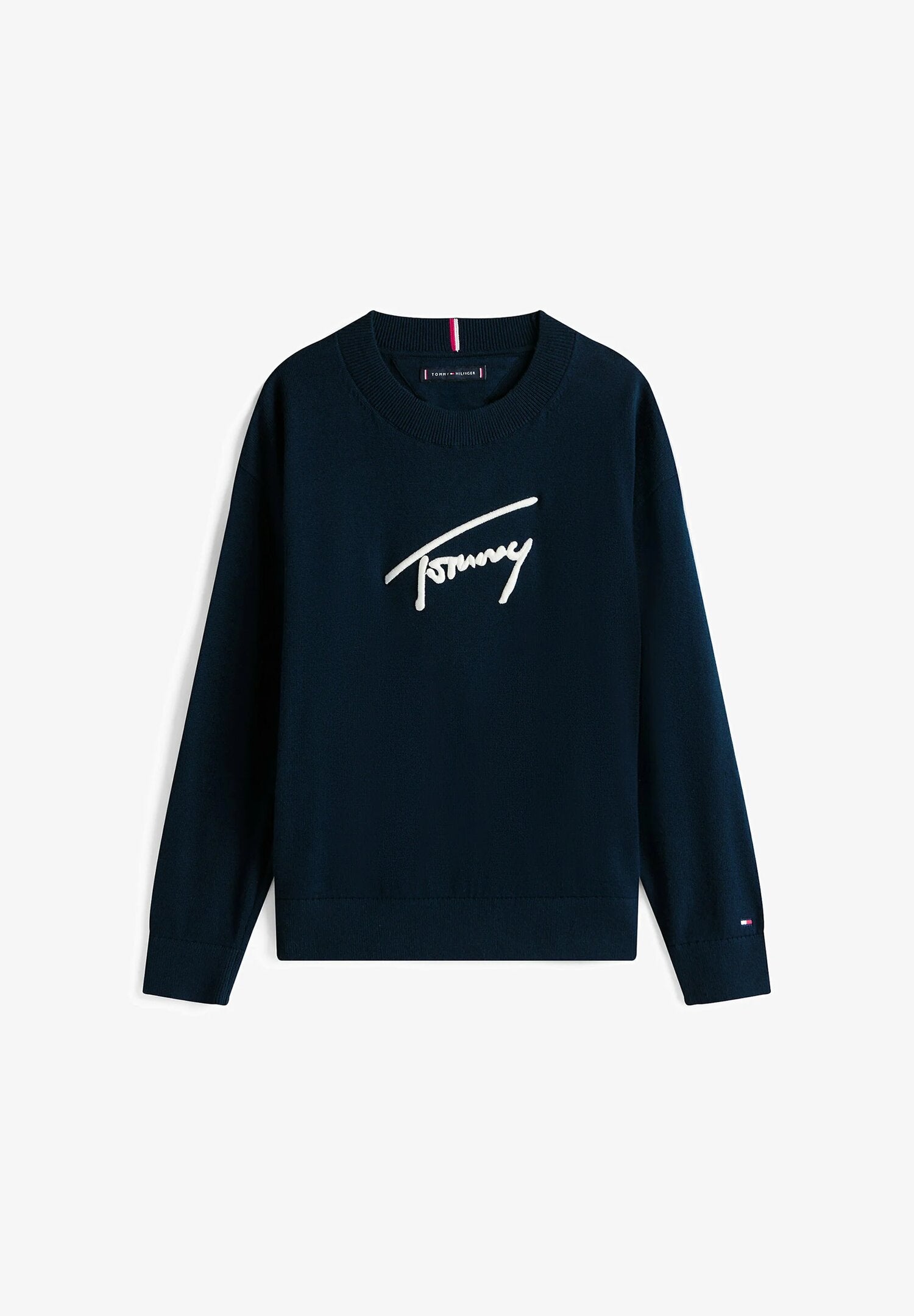 Tommy Hilfiger Felpa Neonato Varsity TH Signature - Blu Navy