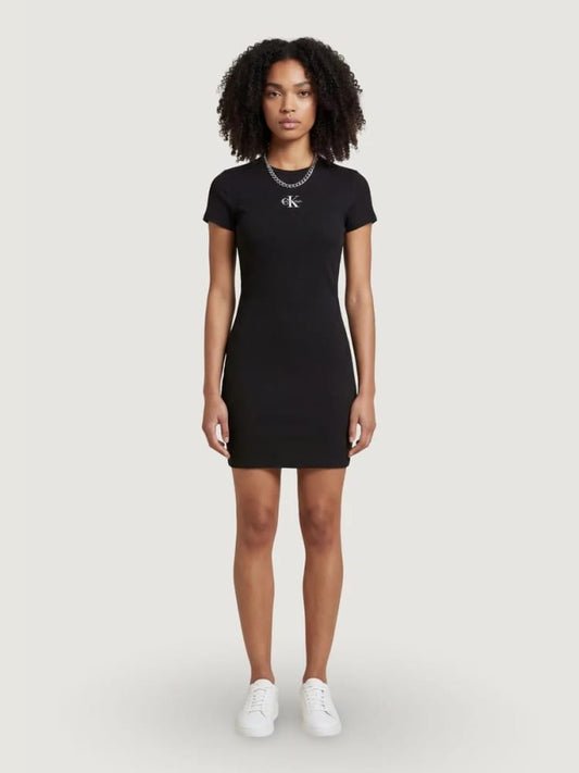Calvin Klein abito nero donna mini logo