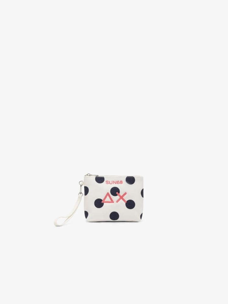 Sun68 pochette bianca donna a pois logo sul davanti