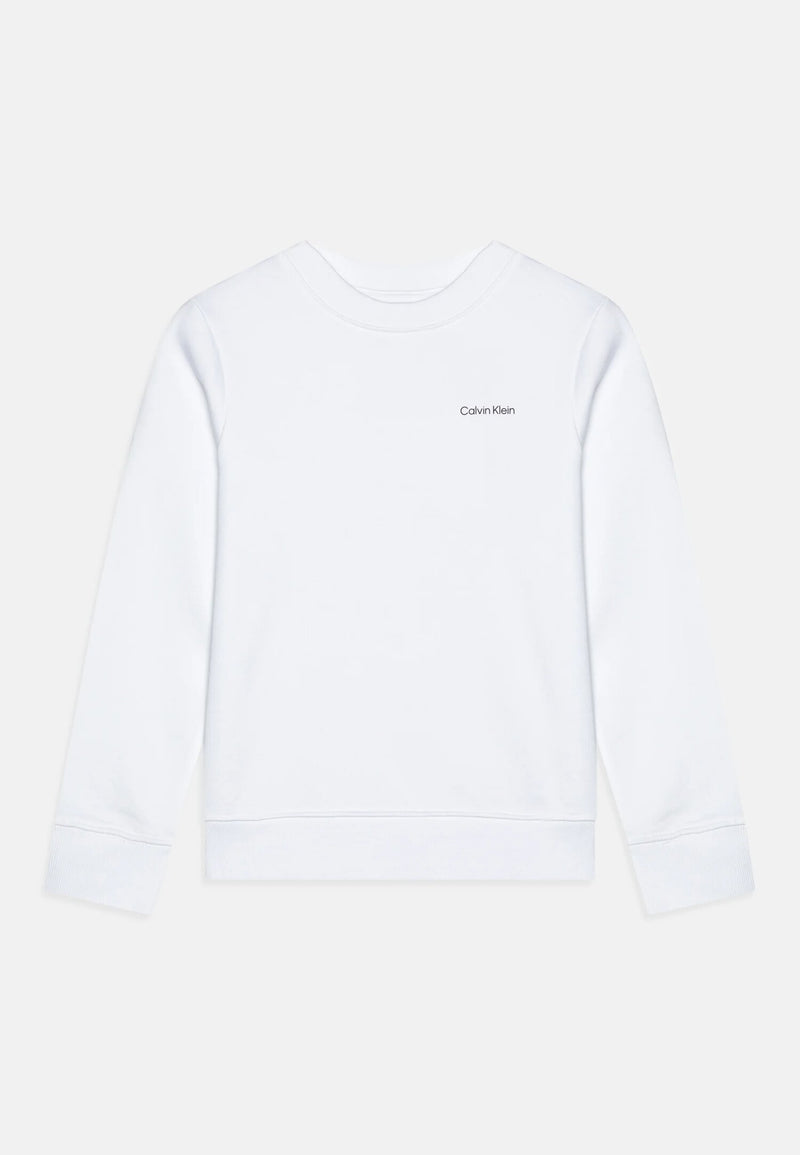 Felpa Calvin Klein bianca logo minimal bambino - BIANCO | CammarataMode