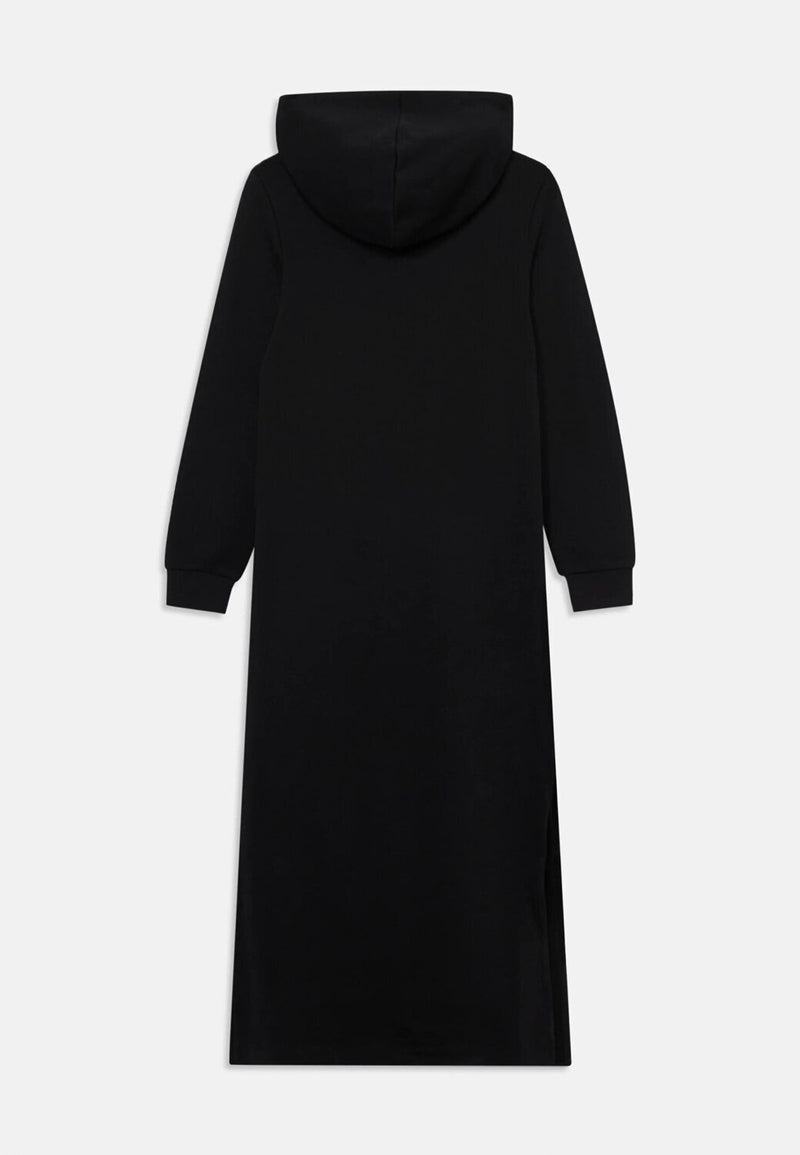 Diesel vestito lungo bambina ragazza nero con cappuccio logo ricamato - NERO | CammarataMode