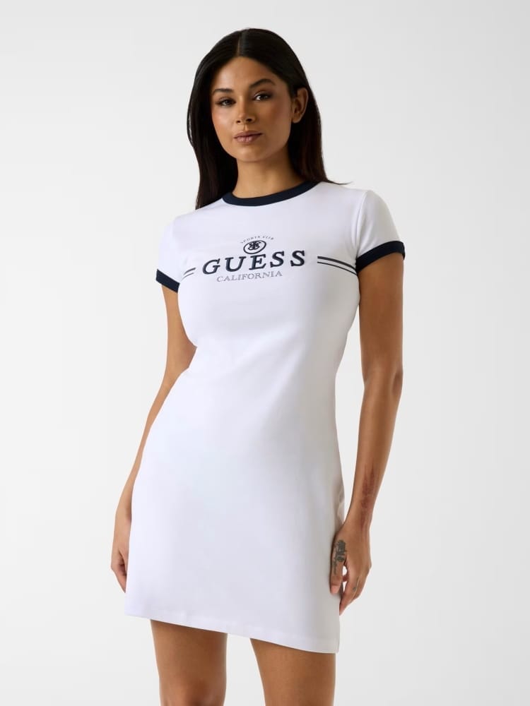 Guess abito bianco donna maxi logo