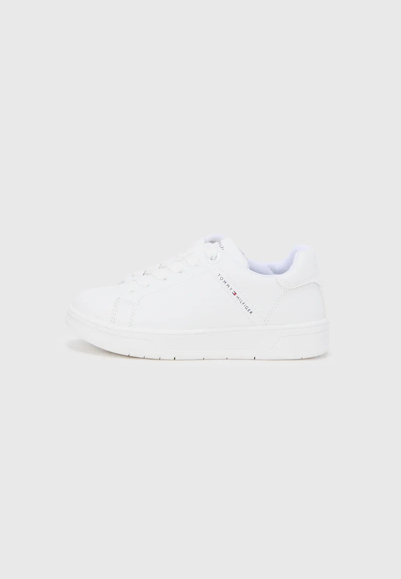 TOMMY HILFIGER SNEAKERS BIANCHE CON LACCI IN ECOPELLE Bambini e ragazzi 27-T3X9-34357-1355100_