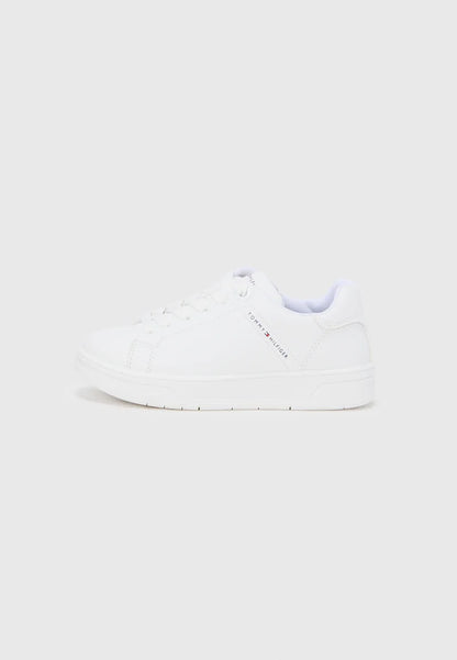 TOMMY HILFIGER SNEAKERS BIANCHE CON LACCI IN ECOPELLE Bambini e ragazzi 27-T3X9-34357-1355100_