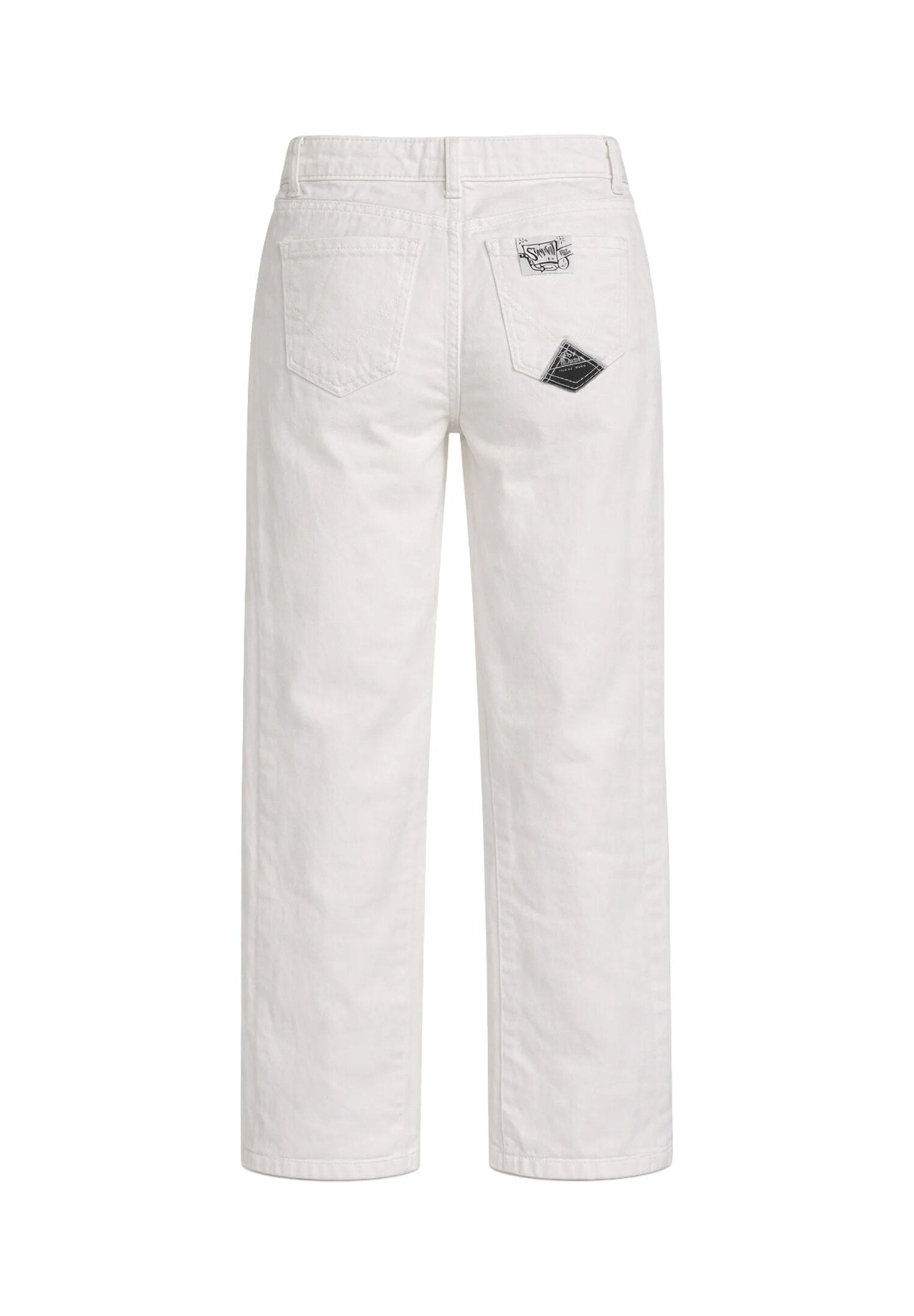 Roy Roger's Jeans Bianco Bambina Vita Regolabile RG181_