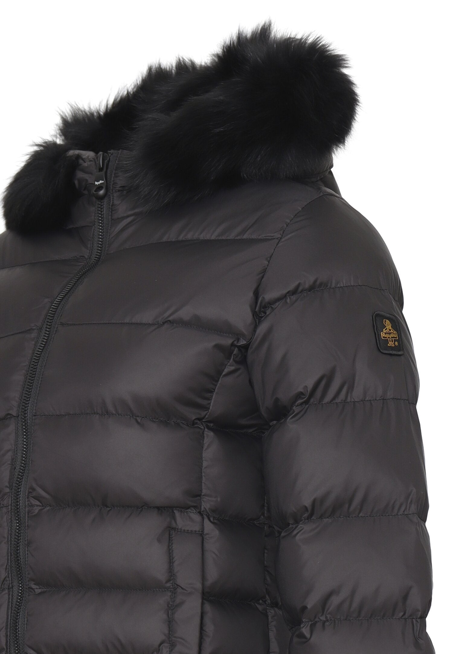 Refrigiwear Giubbotto Nero Bambina In Nylon Con Pelliccia Invernale AI25