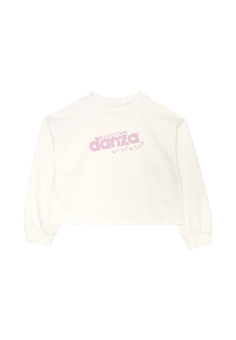 Completo Dimensione Danza panna con logo rosa per bambina primavera estate 2025 - PANNA | CammarataMode