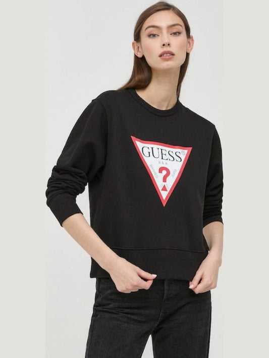 Guess felpa nera donna con logo