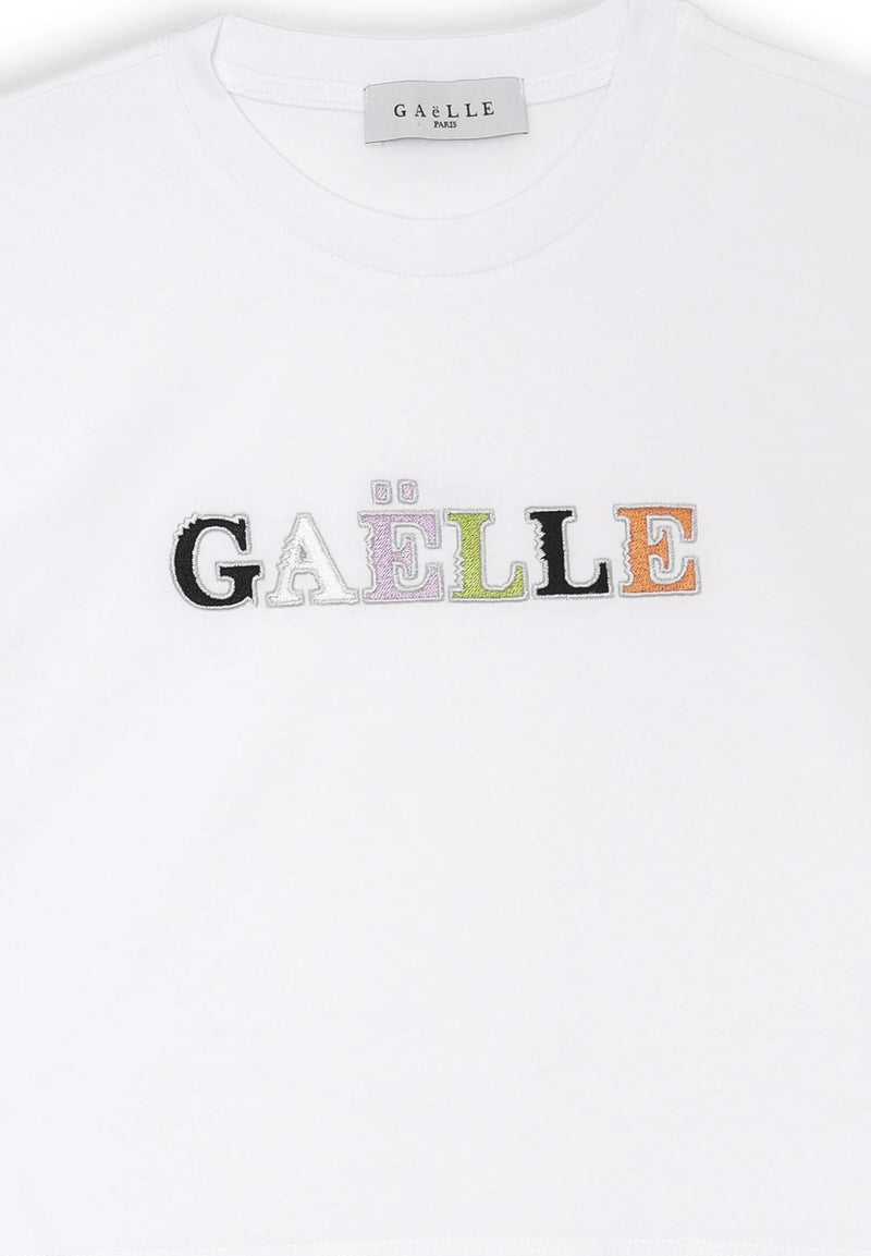 Maglia bianca Gaelle ragazza stampa multicolore cotone estivo regular fit - BIANCO | CammarataMode