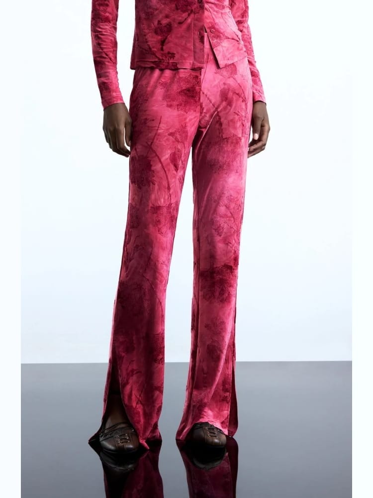 Desigual pantalone chester rosso vino floccato