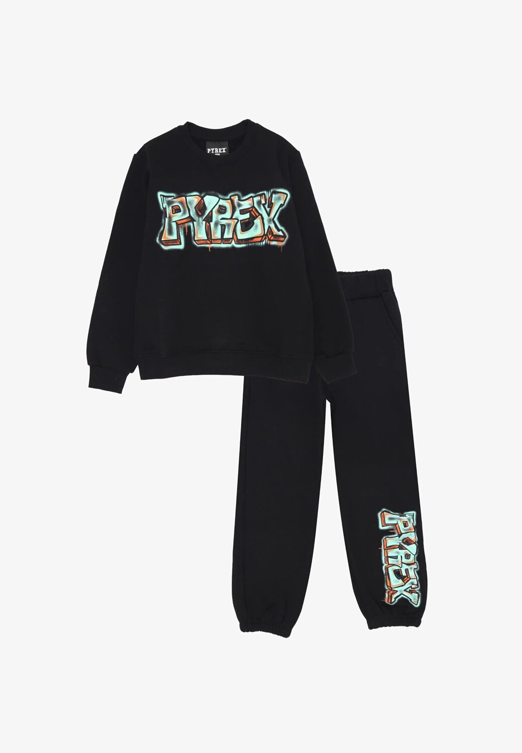 Pyrex completo felpa e pantaloni nero bambino 100% cotone